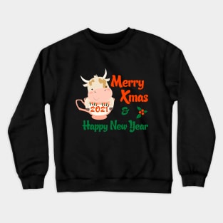 Merry Xmas and happy new year bull talisman Crewneck Sweatshirt